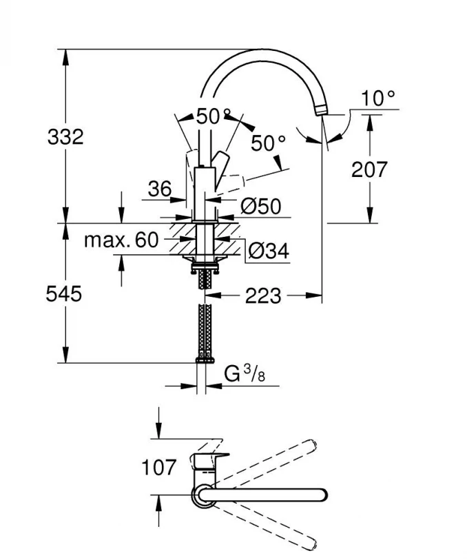 Baterija za sudoperu GROHE BAUEDGE C