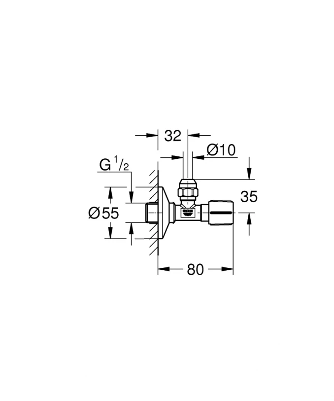 EK ventil GROHE 1/2x3/8