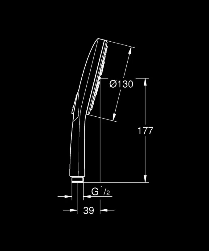 Tuš ručica GROHE RAINSHOWER SMARTACTIVE 130 3F brushed phantom black