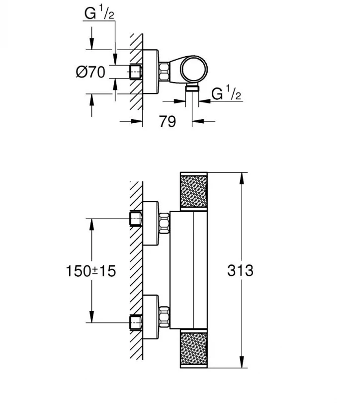 Termostatska baterija za tuš GROHE GROHTHERM 1000 PERFORMANCE