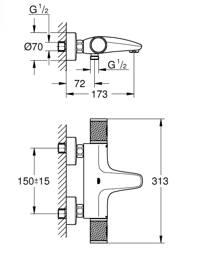 Termostatska baterija za kadu GROHE GROHTHERM 1000 PERFORMANCE