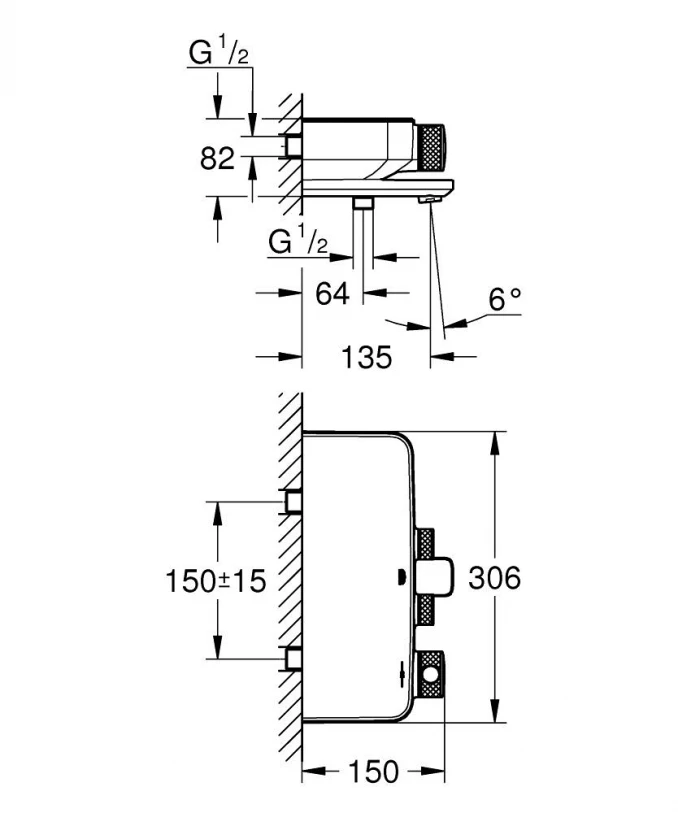 Termostatska baterija za kadu GROHE GROTHERM SMARTCONTROL