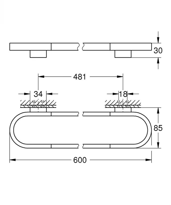 Držač peškira GROHE SELECTION 600mm