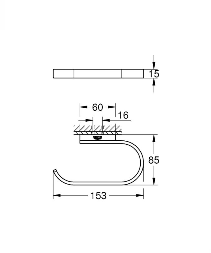 Držač toalet papira GROHE SELECTION hard graphite