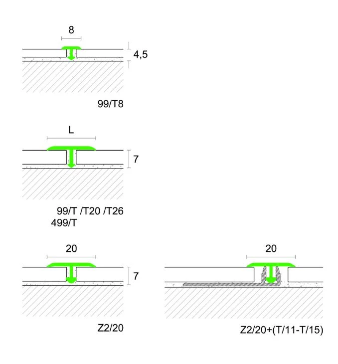 Profil PROFILPAS T PROJOINT SILVER ANODIZIRANA ALUMINIJUM 99/T/14 2.7m