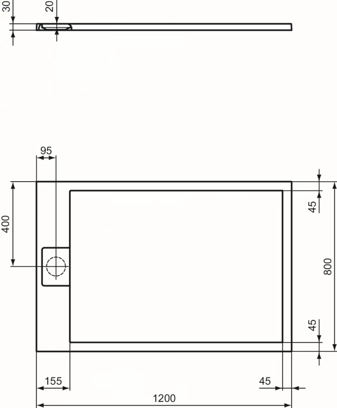 Tuš kada IDEAL STANDARD I.LIFE ultraflet s  120x80
