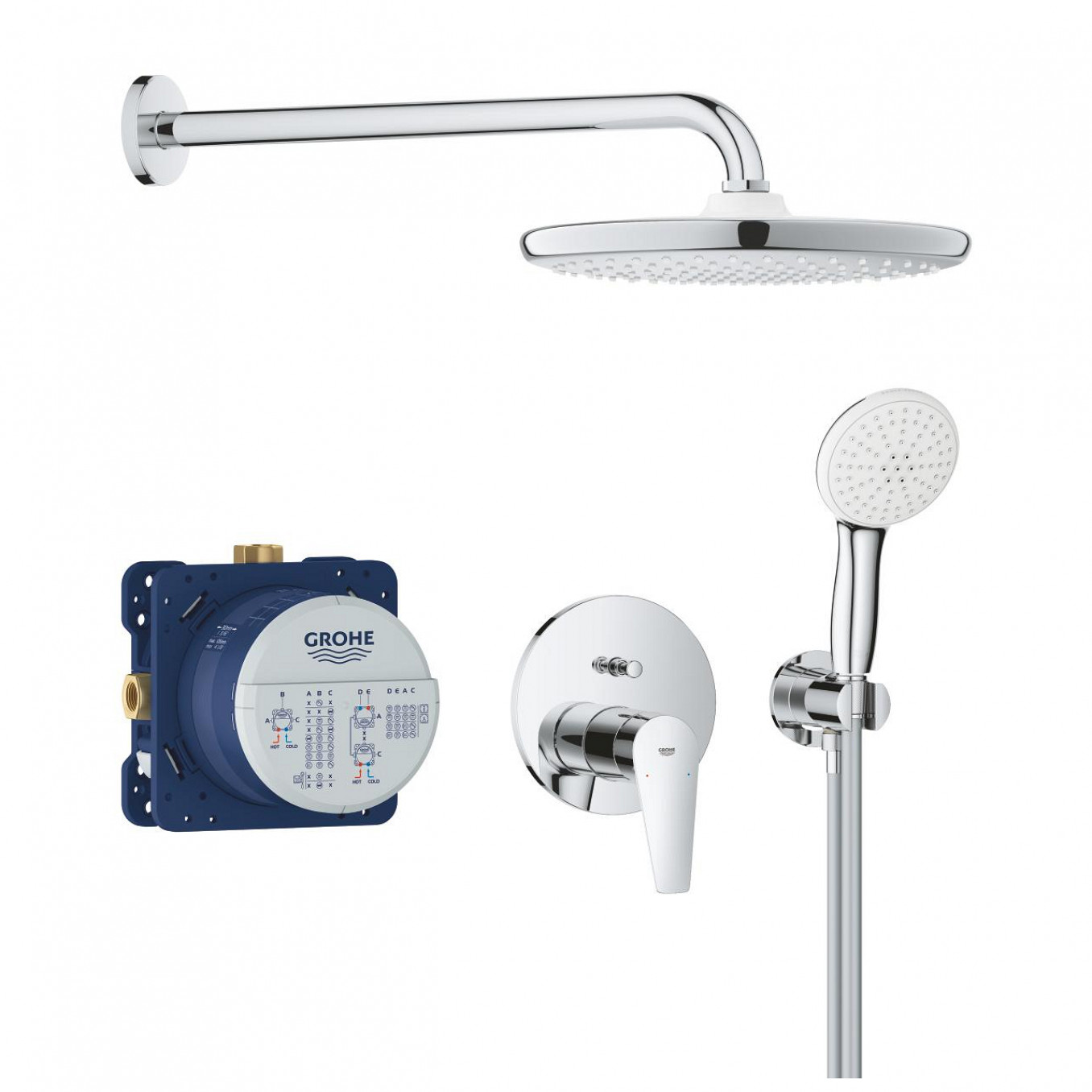 Ugradni set GROHE BAUEDGE sa Tempesta tušem 250mm 2F