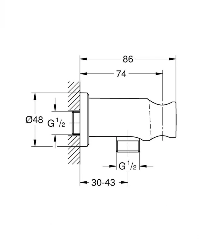 Konektor tuš creva GROHE RAINSHOWER sa držačem hard graphite