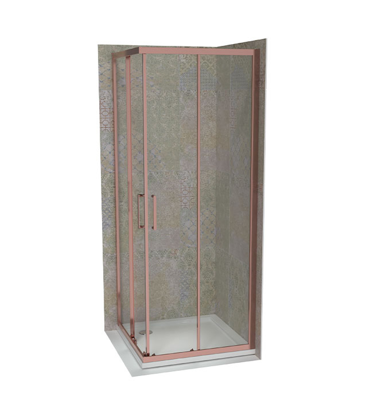 Tuš kabina COPEN ATLAS PRO 800x800x1950 rose gold. staklo 6mm providno