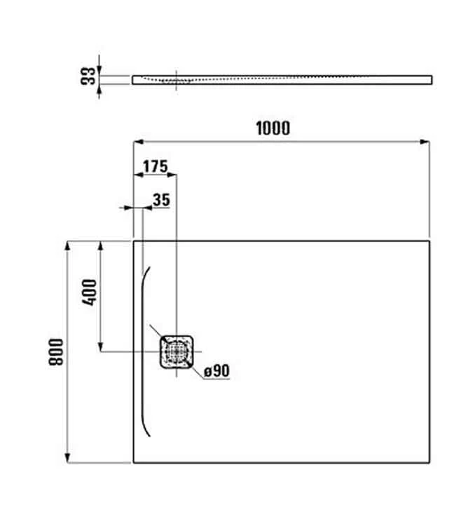 Tuš kada LAUFEN PRO  MARBOND 100x90