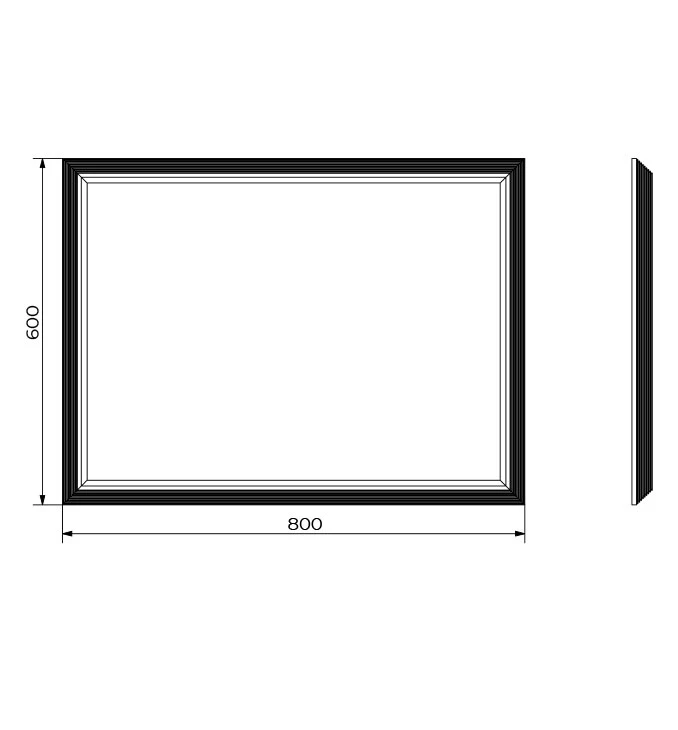 Ogledalo COPEN 600x800 sa alu ramom 40mm coffee