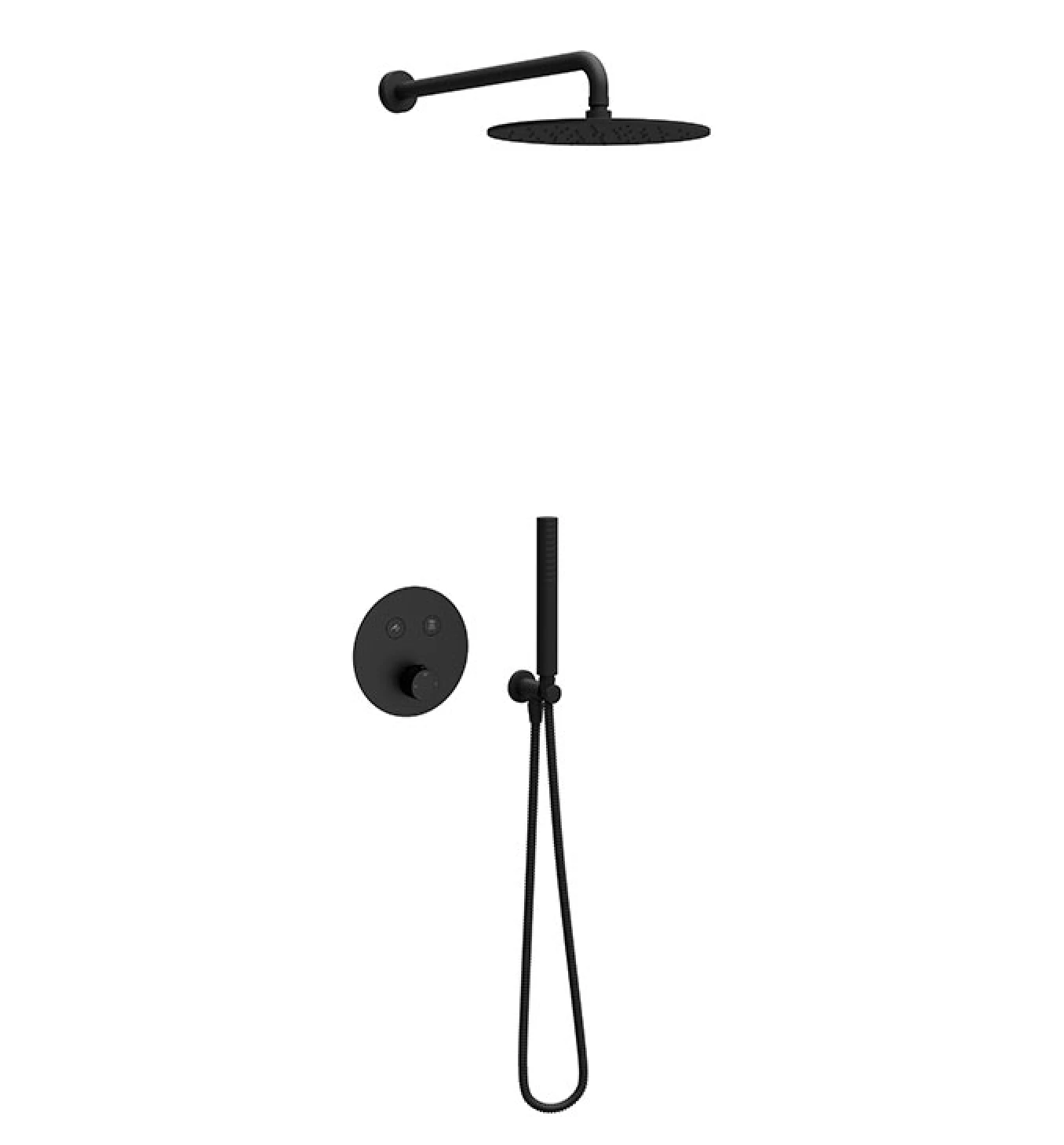 Termostatski set COPEN round matt black 1