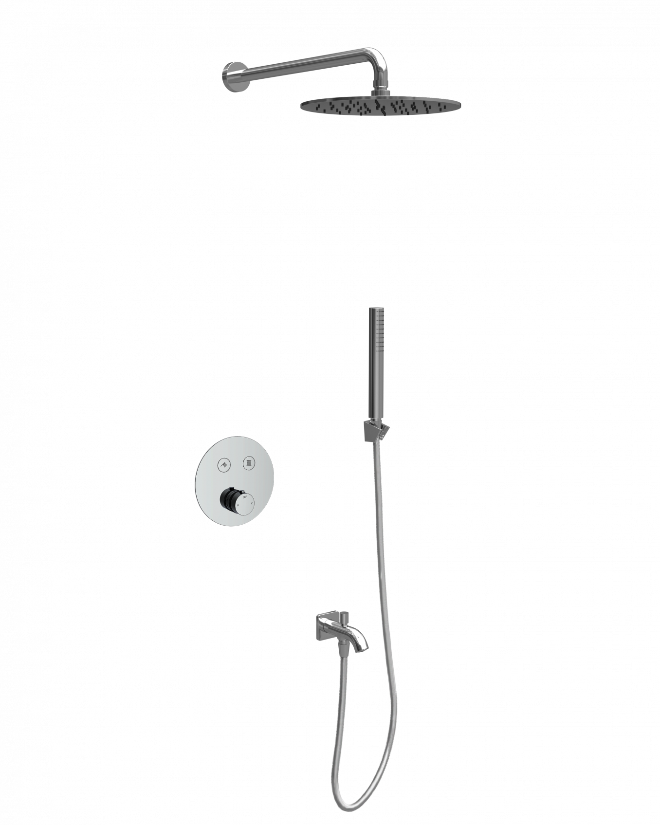 Termostatski set COPEN round hrom 2