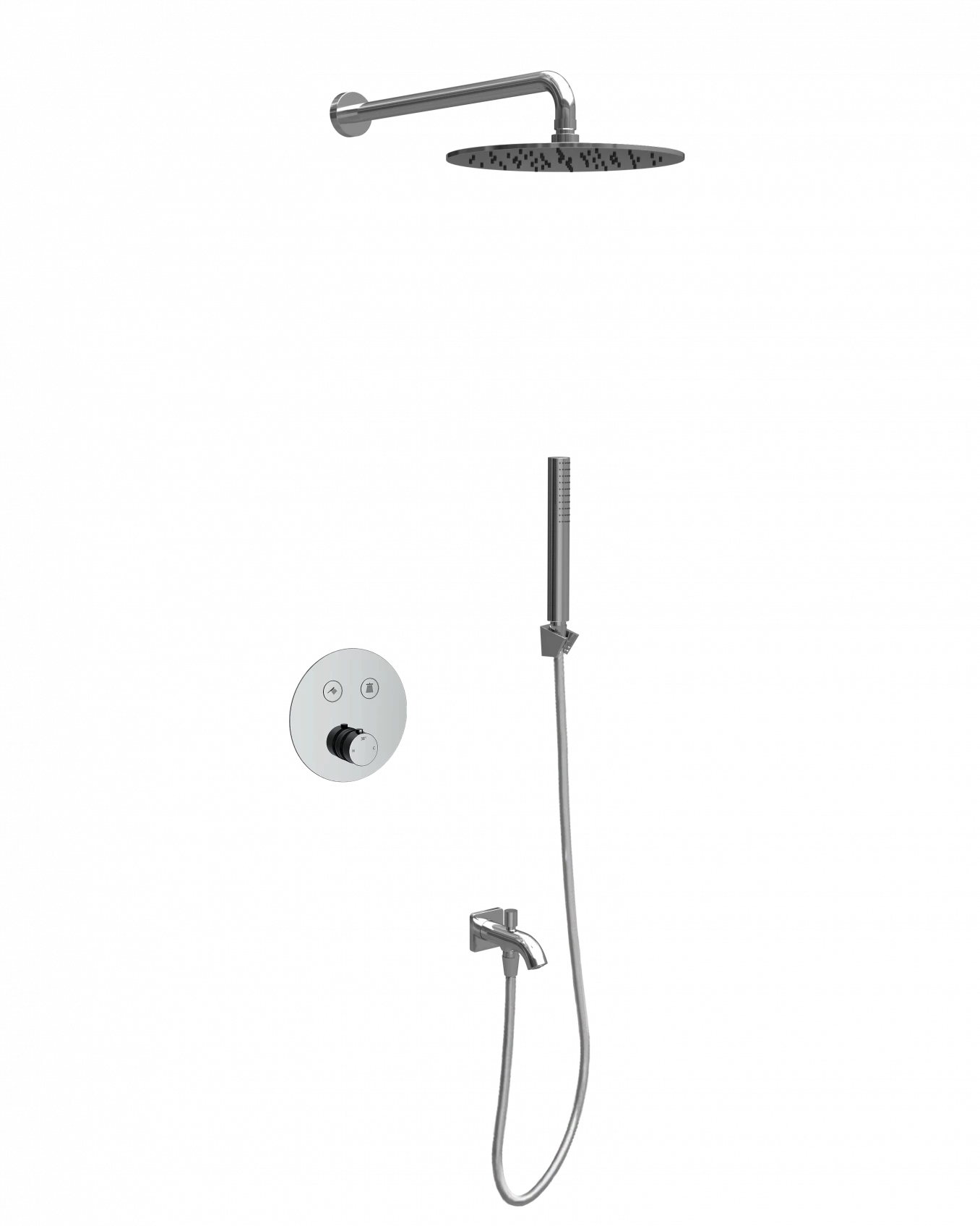 Termostatski set COPEN round hrom 2