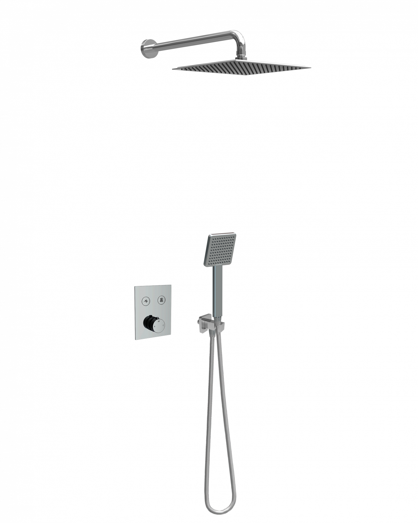 Termostatski set COPEN square hrom 1
