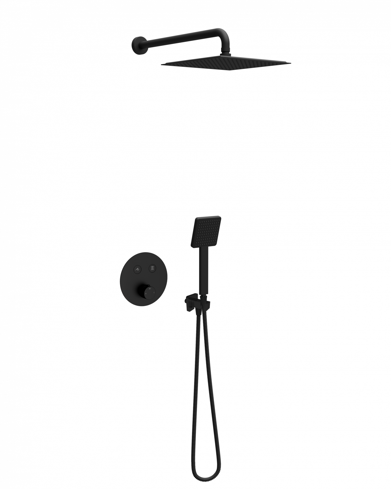 Termostatski set COPEN square matt black 1