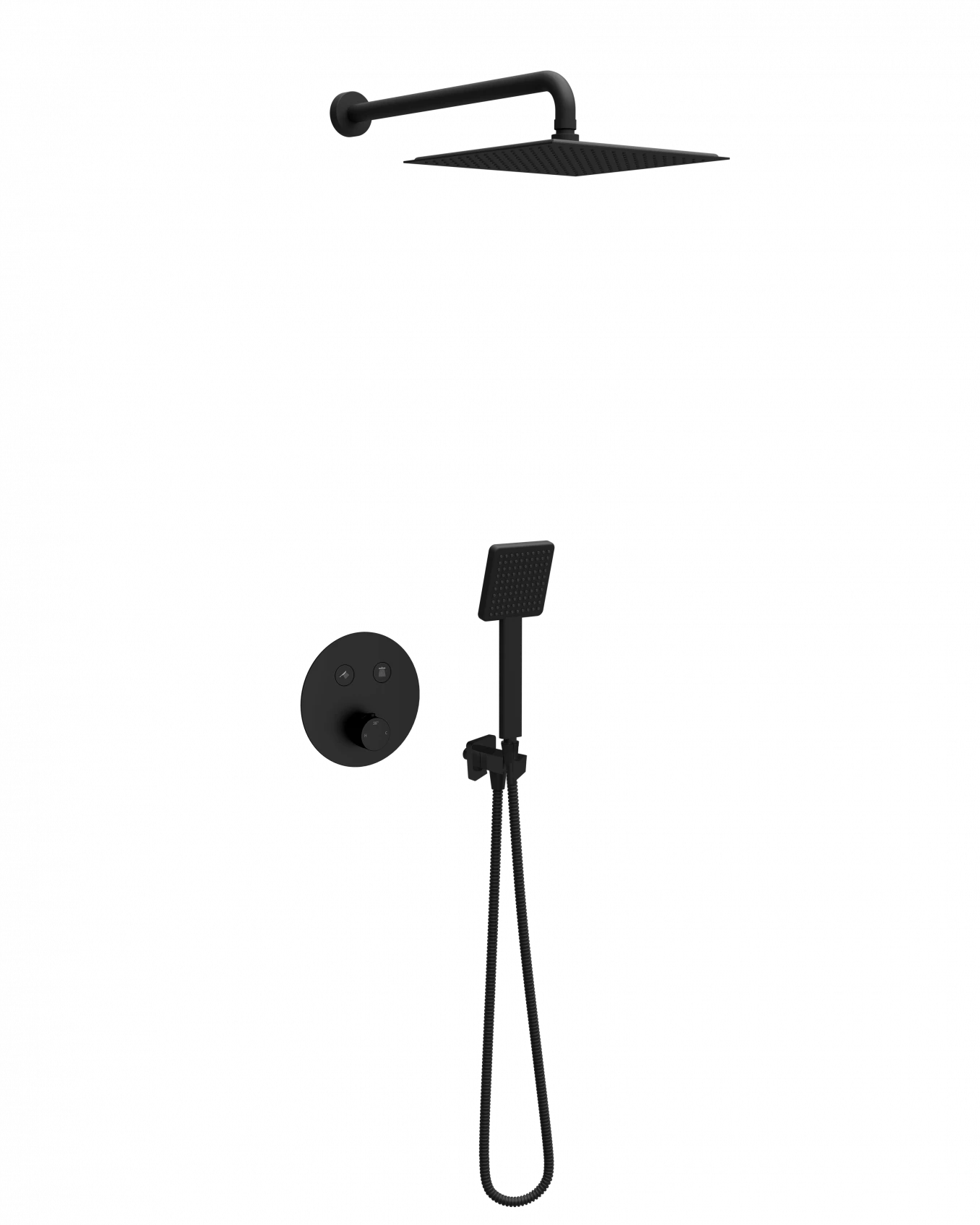 Termostatski set COPEN square matt black 1