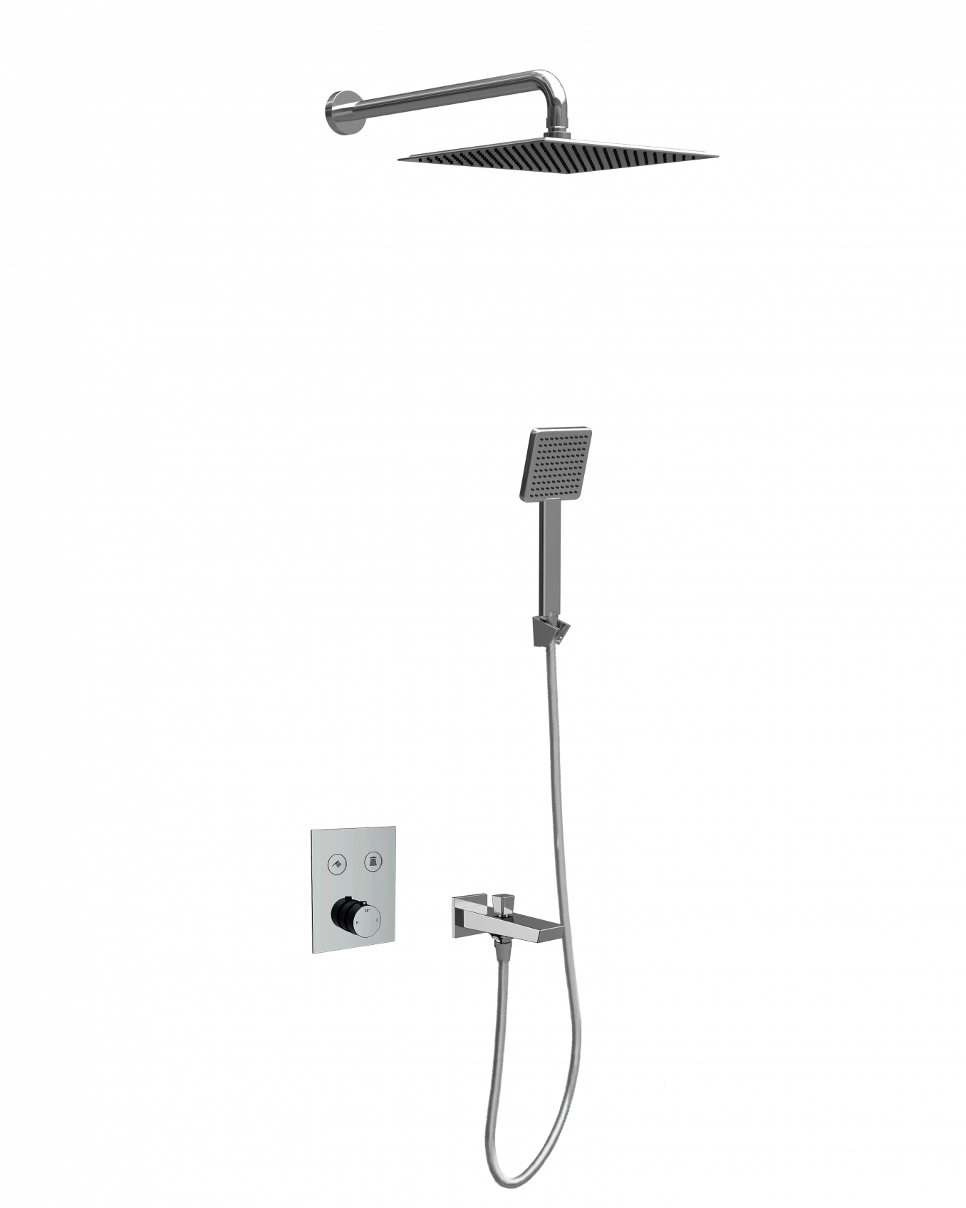 Termostatski set COPEN square hrom 2