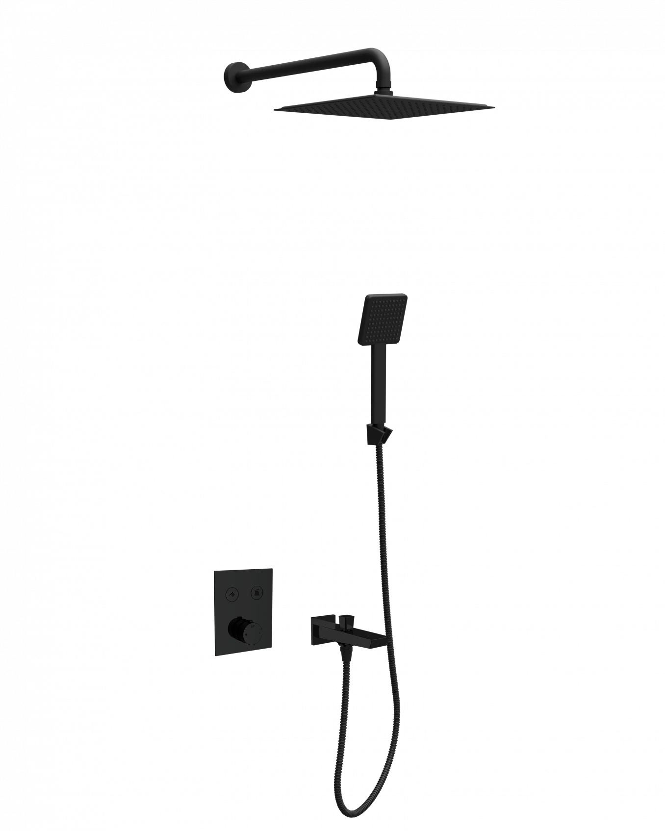 Termostatski set COPEN square matt black 2