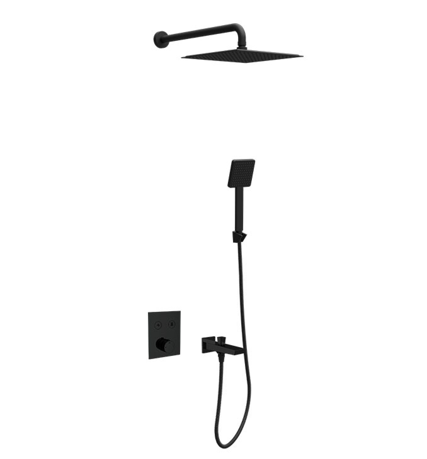 Termostatski set COPEN square matt black 2
