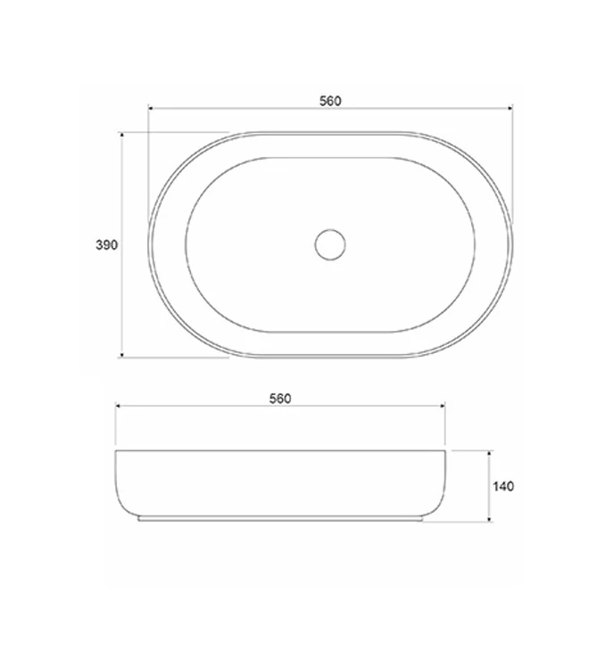 Lavabo COPEN nadgradni 560x390x140 matt black