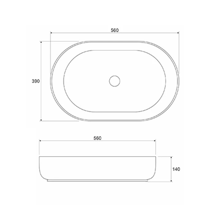 Lavabo COPEN nadgradni 560x390x140 mat gray