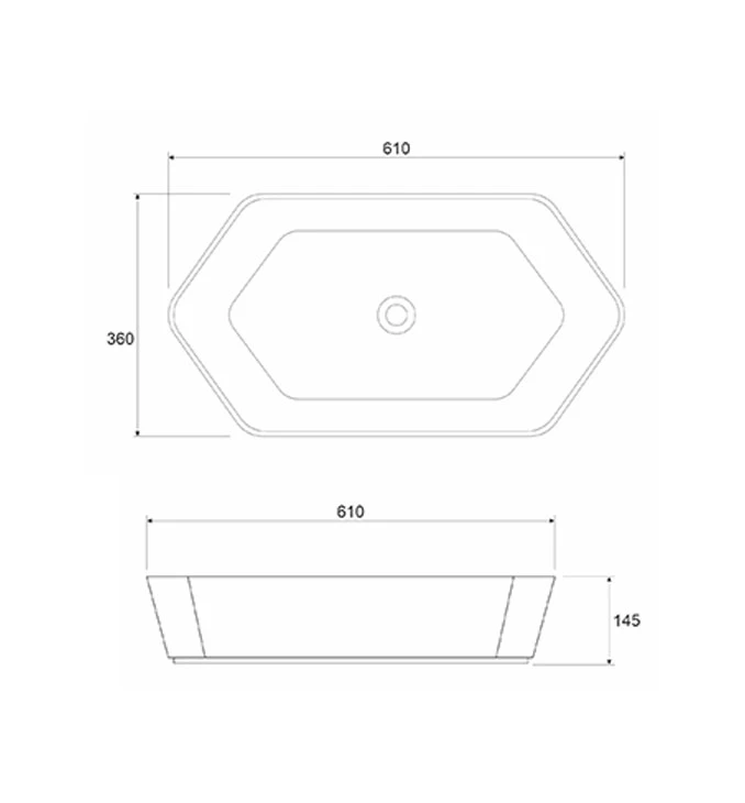 Lavabo COPEN nadgradni 610x360x145 matt white