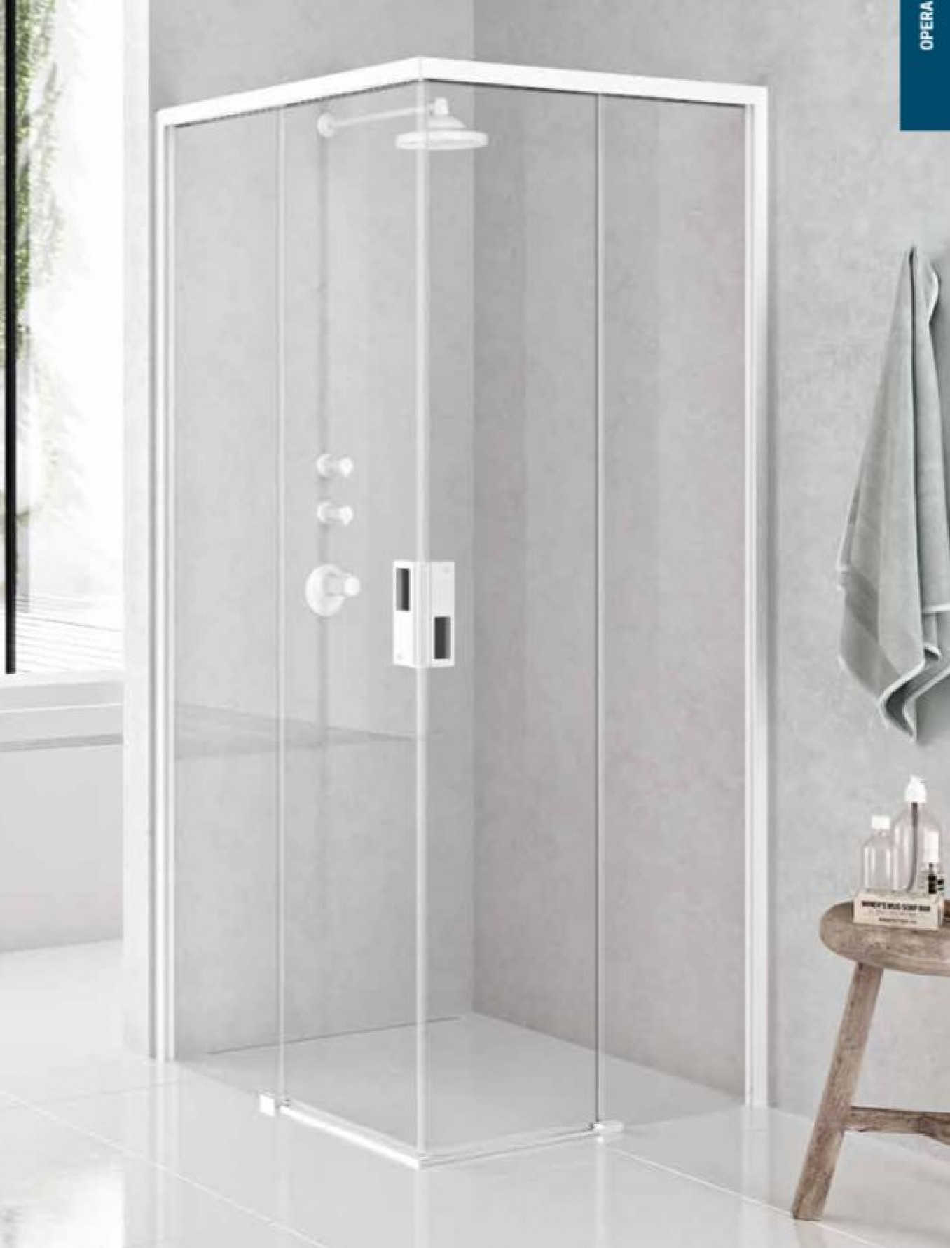 Tuš kabina NOVELLINI OPERA 120x80 mat beli ram