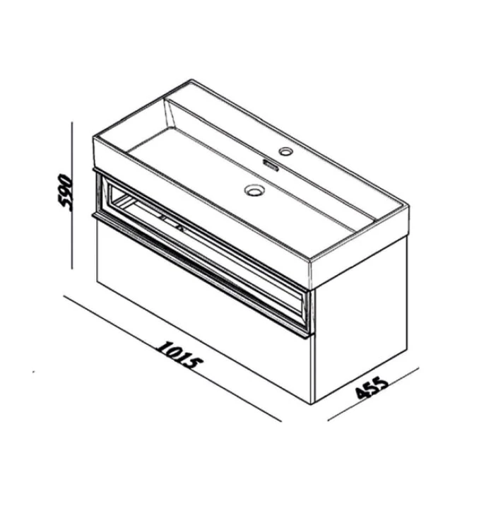 Ormariæ LINEART SHARP 1000 white sa lavaboom single hole
