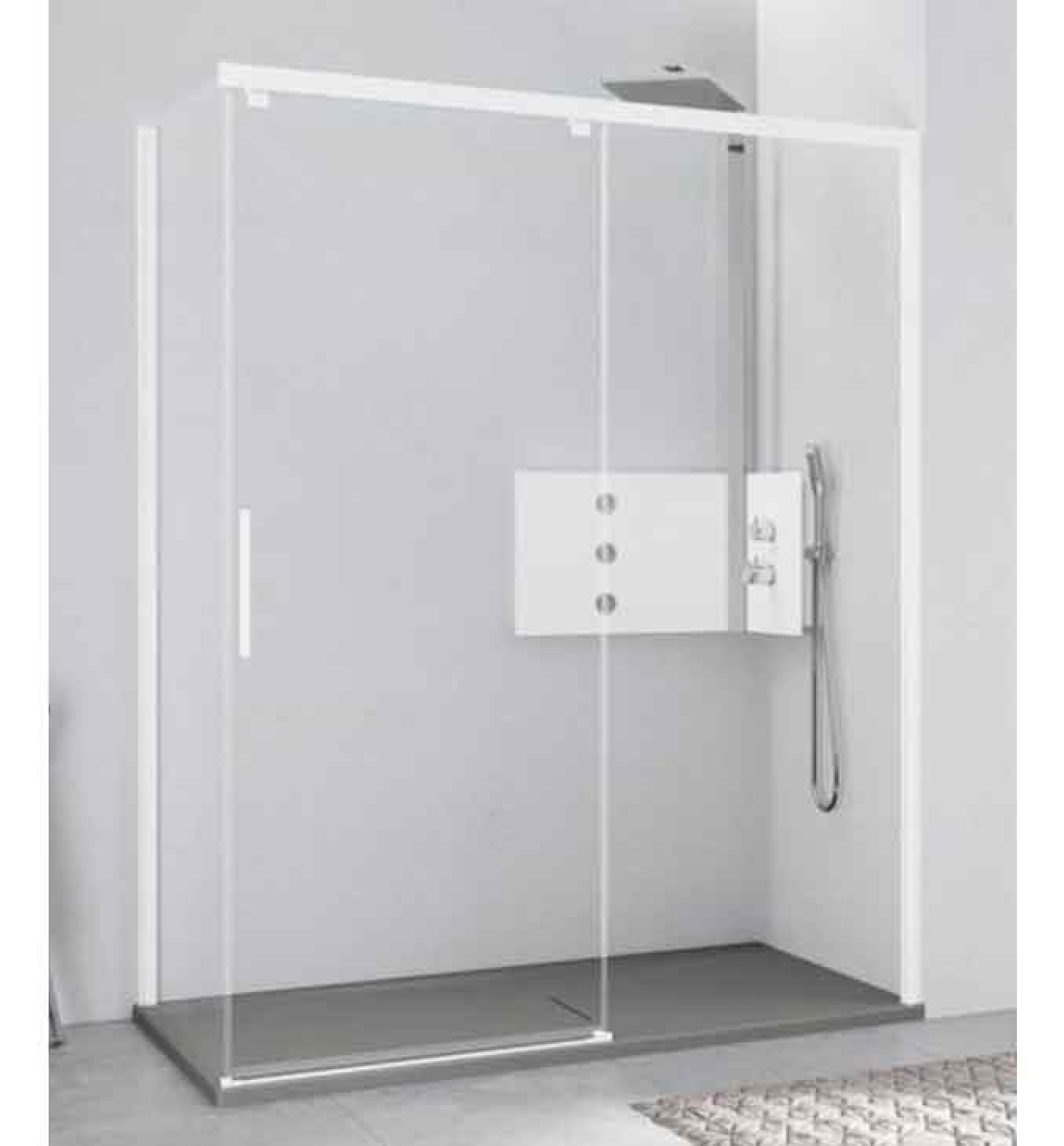 Tuš kabina NOVELLINI  KUADRA 2.0  120x80 bela mat leva