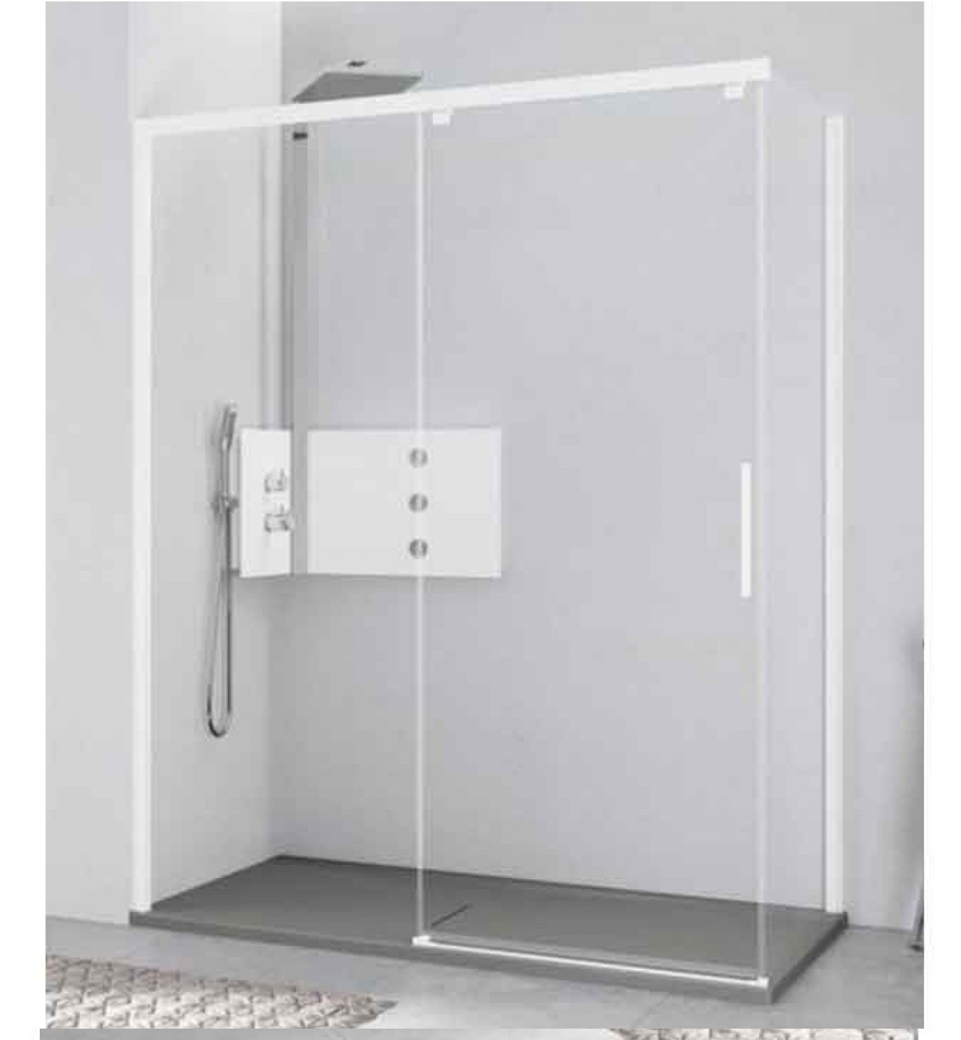 Tuš kabina NOVELLINI  KUADRA 2.0  120x80 bela mat leva