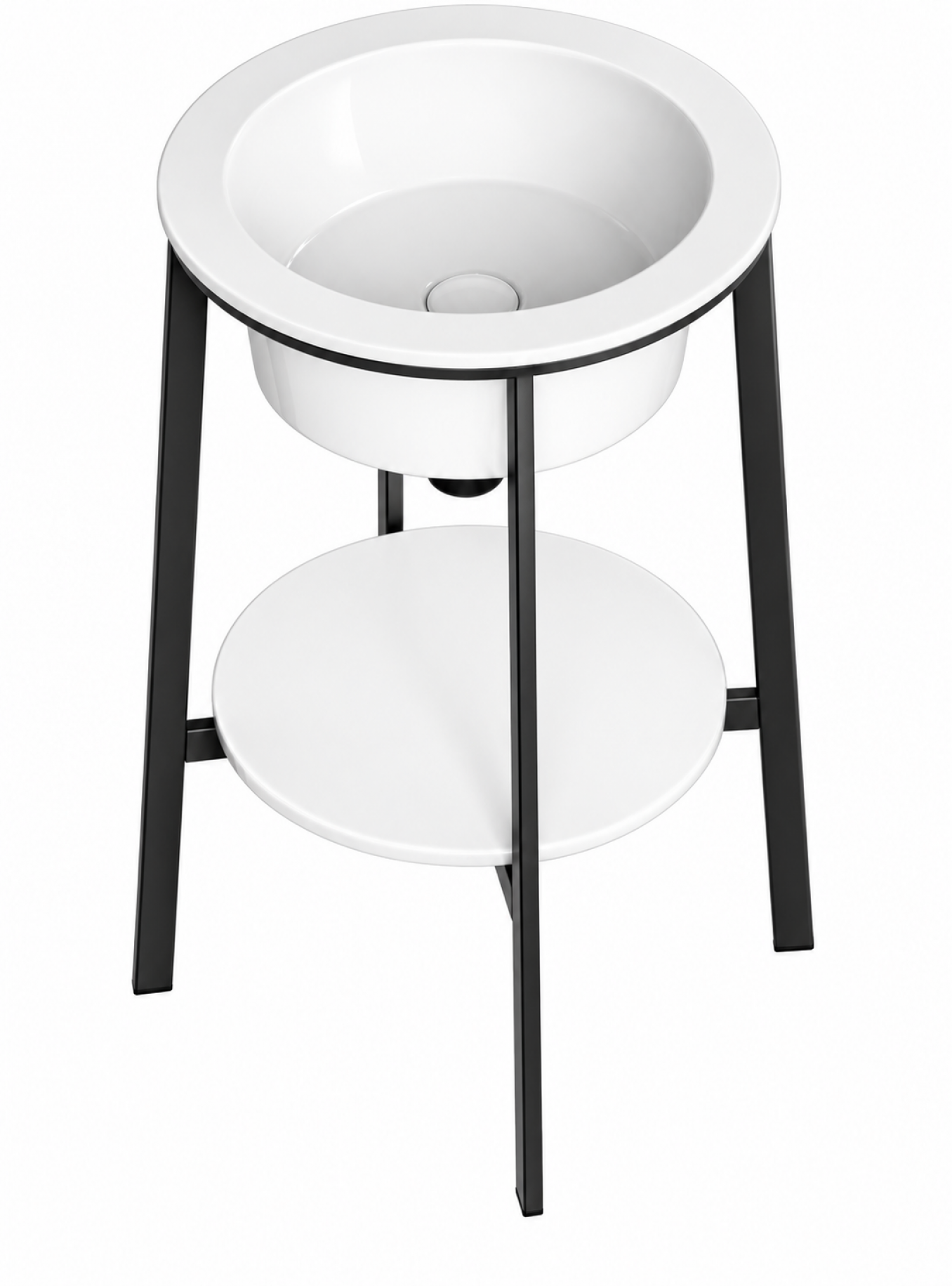 Lavabo COPEN sa postoljem i policom 500x500x825 matt white