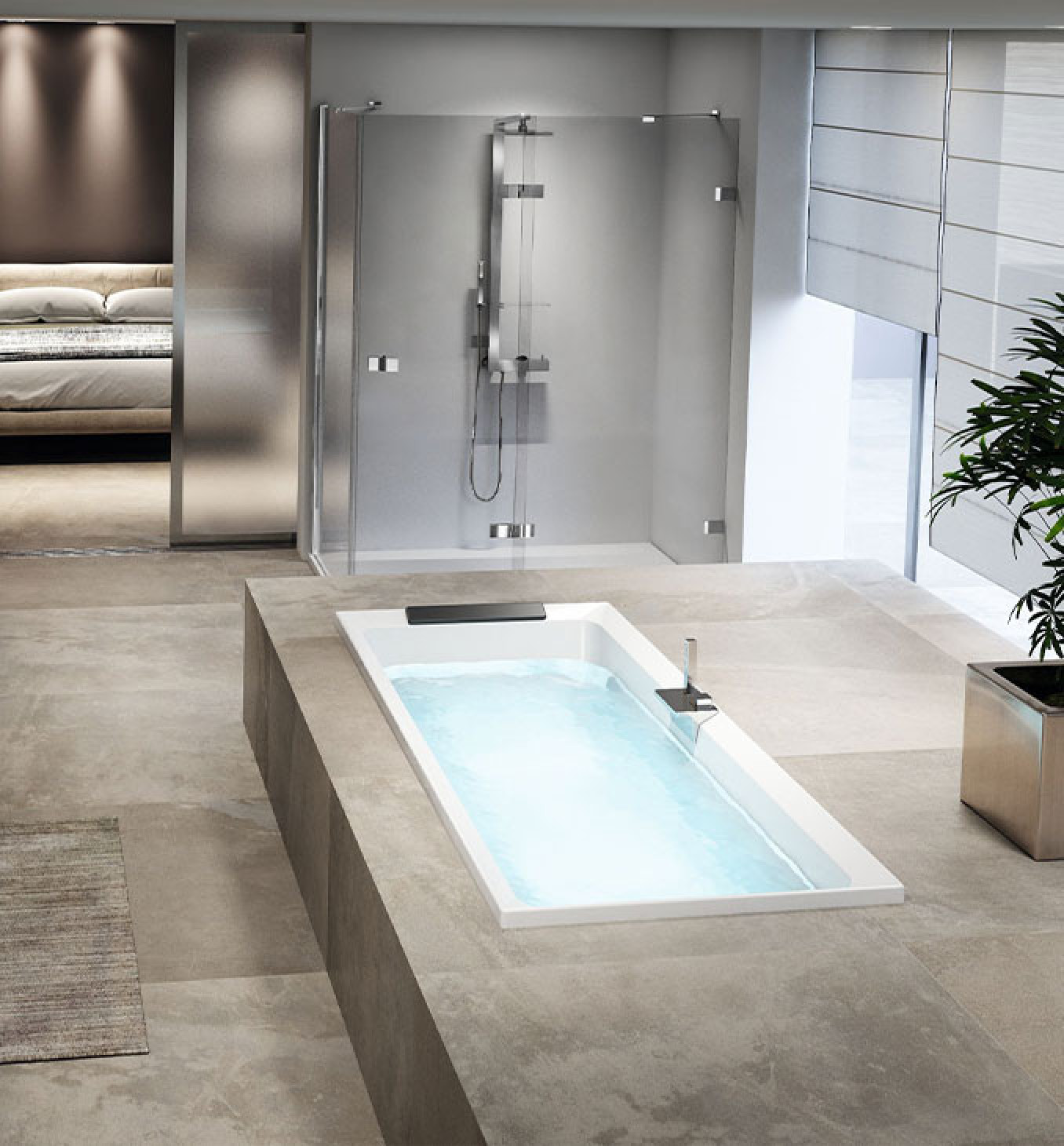 DIVINA hidromasažna kada 180x80. hydro+air sa panel.metal. crnim ram. wood grain