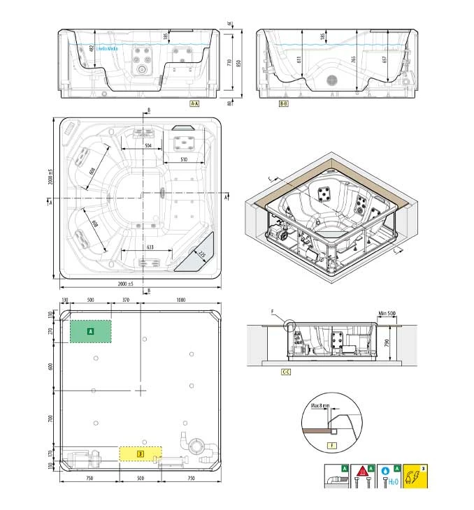 Outdoor SPA VITA NOVELLINI bela sa oplatom tamno braon