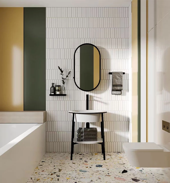 Lavabo COPEN sa postoljem i policom 700x500x825 i otvorom za slavinu matt white