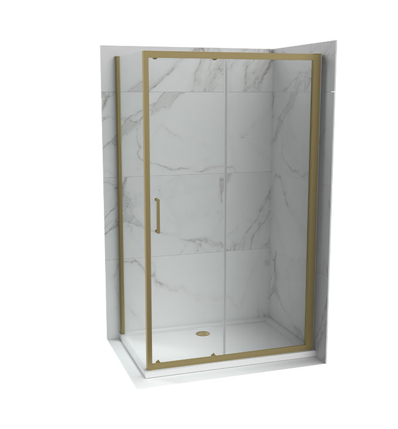 Tuš kabina ATLAS PRO 100x90 cm staklo 6mm brushed gold