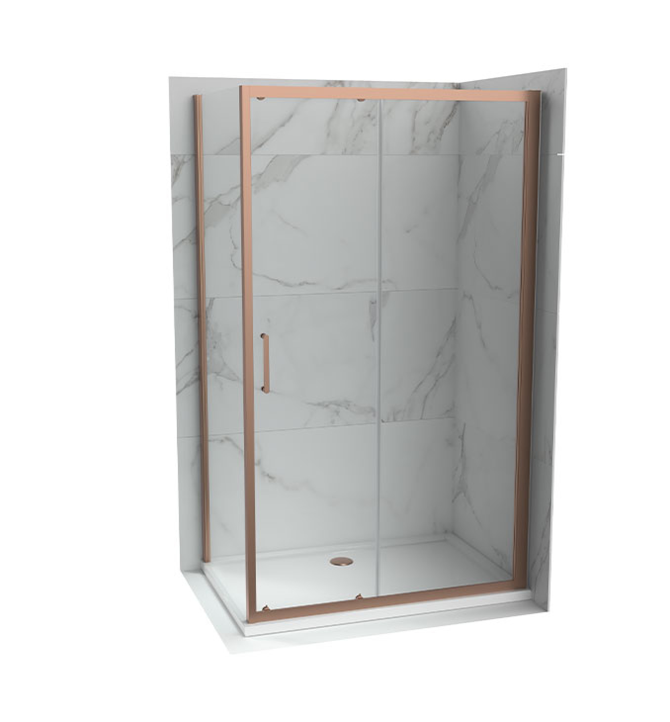 Tuš kabina ATLAS PRO 120x80 cm staklo 6mm rose gold