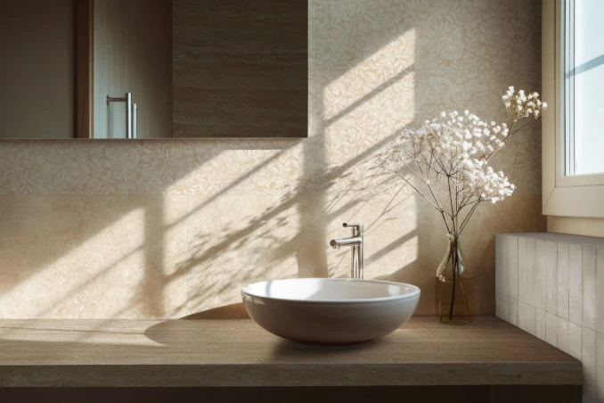 TRAVERTINO WALL cross beige 40x120 rett