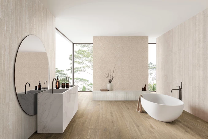 TRAVERTINO WALL vein bianco 40x120 rett