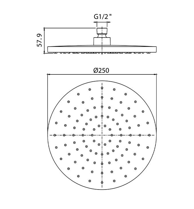 Ruža tuša COPEN O250mm ABS rose gold
