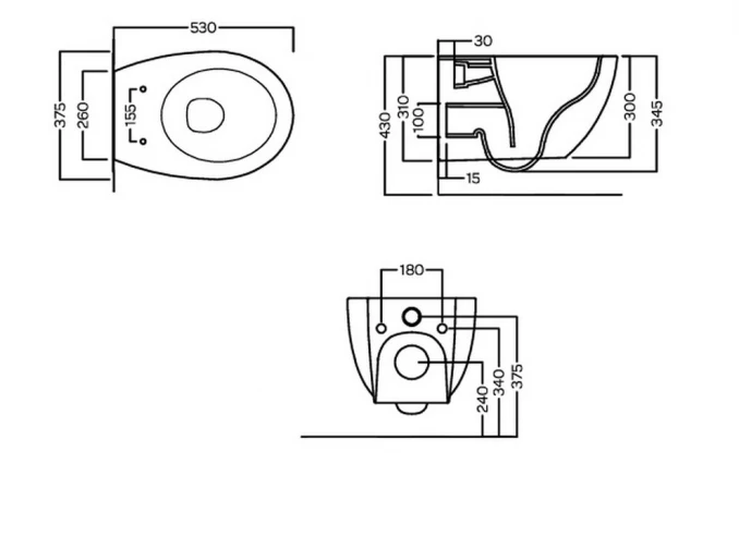 Konzolna šolja HATRIA PLANETA pink-powder rimless