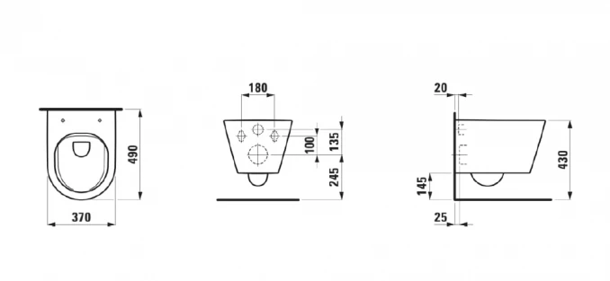Konzolna šolja Laufen KARTELL compact rimless LCC obrada