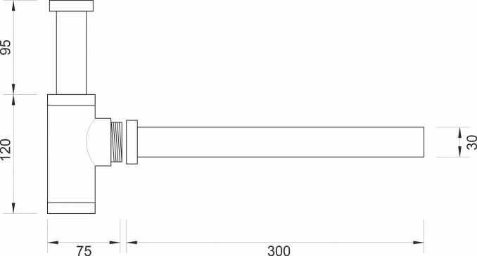 Sifon za lavabo MINOTTI 5/4 okrugli LUX