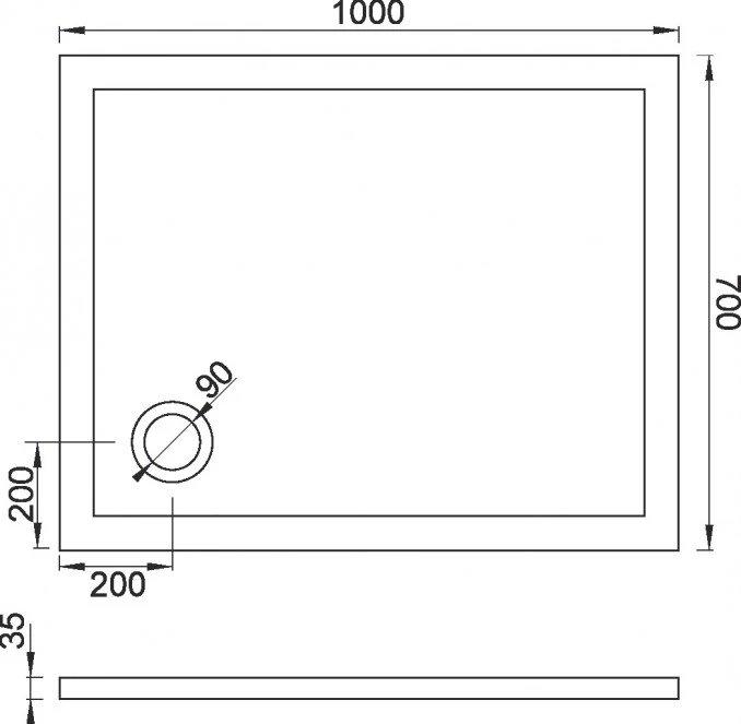 Tuš kadica COPEN SOLILUX 1000x900x50 sa oplatom i 12 nogica set
