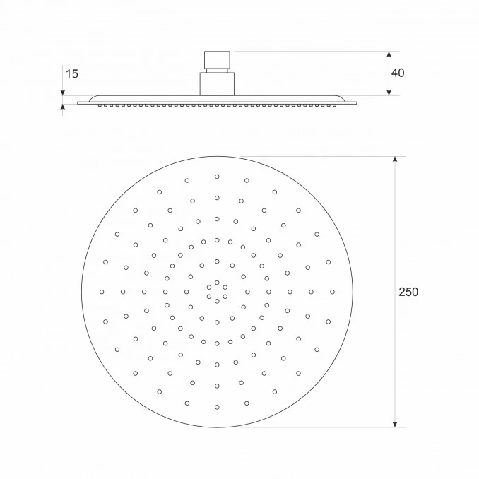 Ruža tuša COPEN fi250mm ABS gunmetal