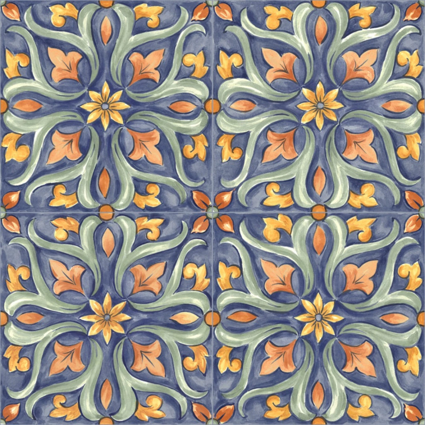 AMURI decoro maiolica tappeto 4 glossy 20x20