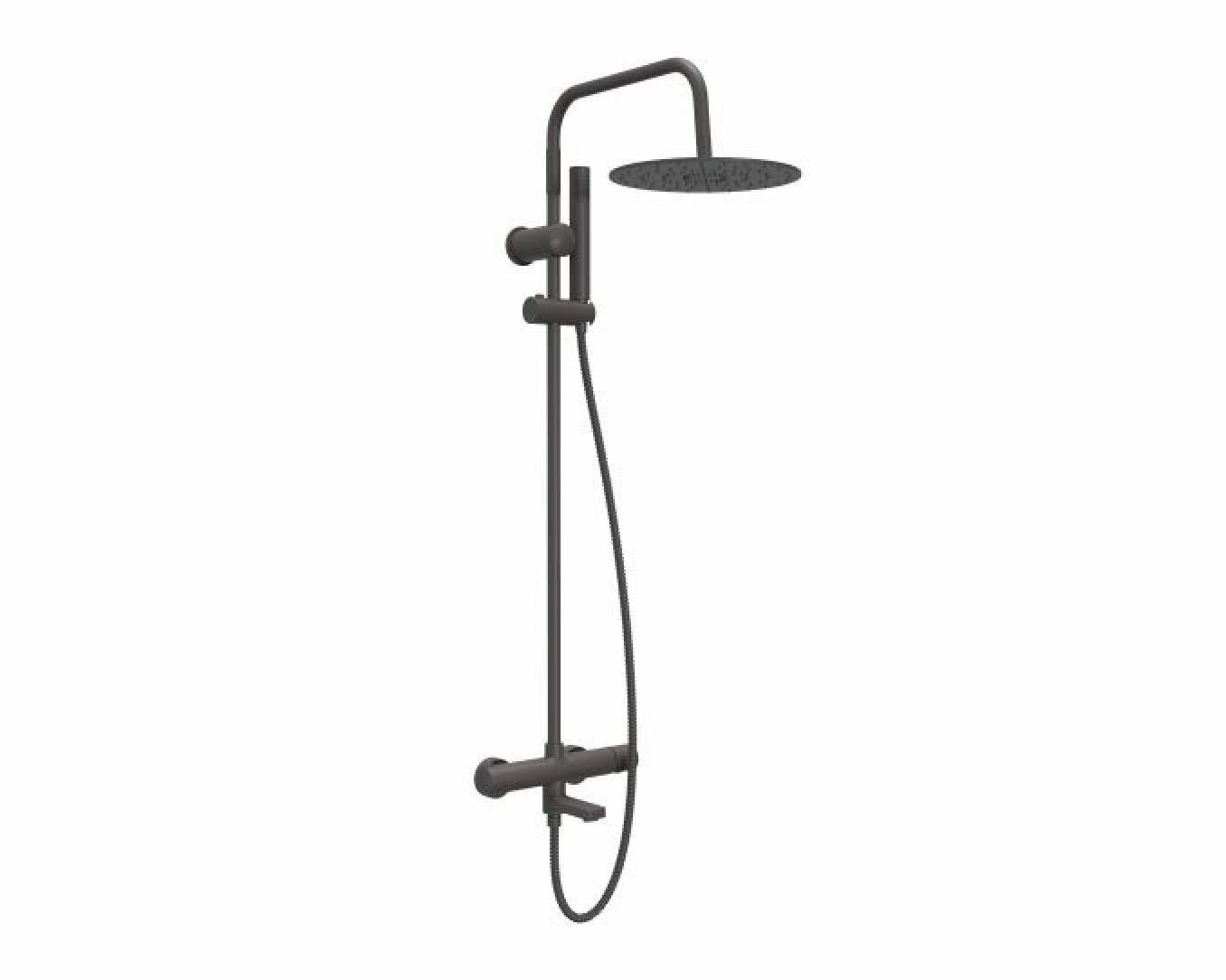 Baterija i usponski tuš sa izlivom COPEN NOOK gunmetal okrugli set