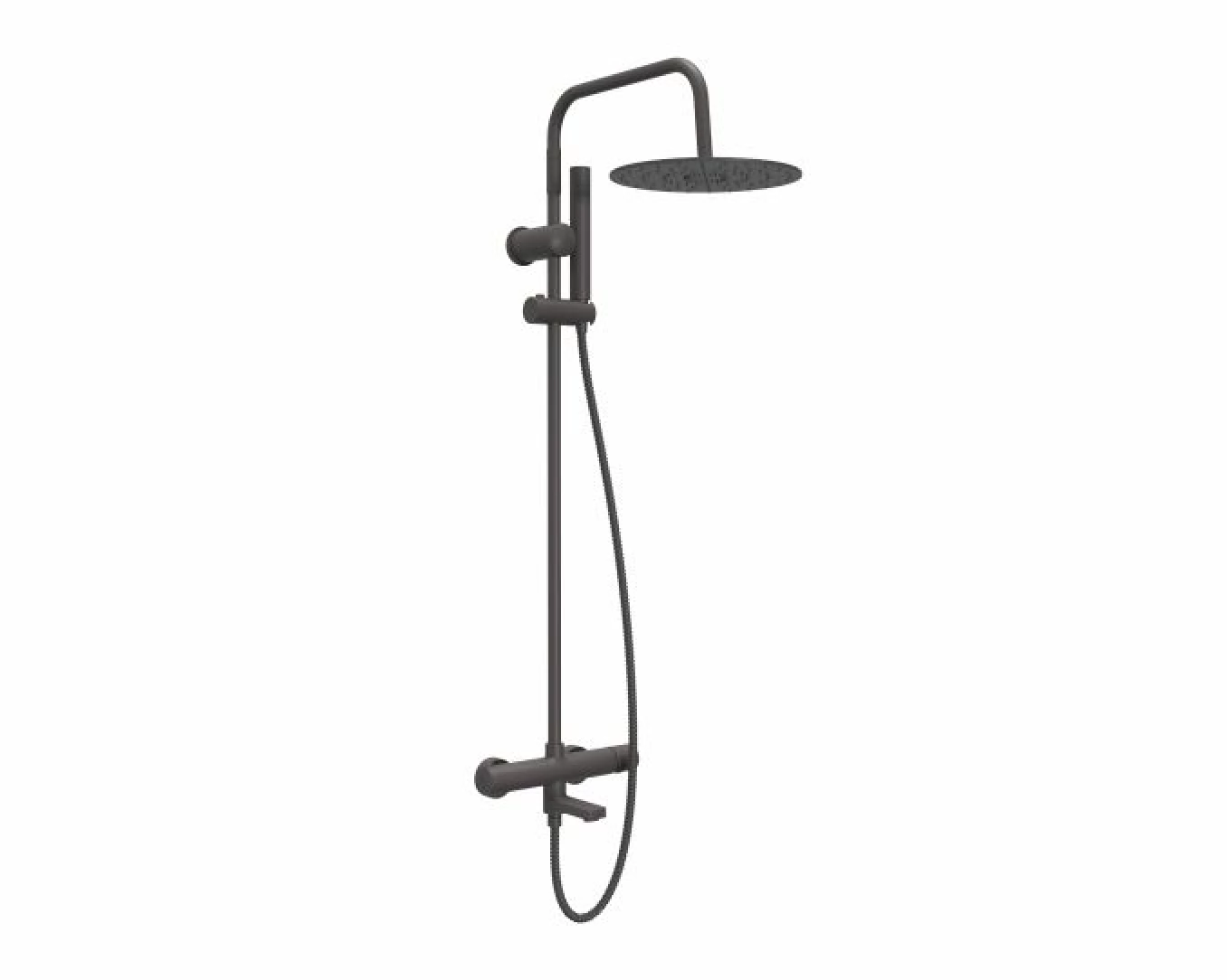 Baterija i usponski tuš sa izlivom COPEN NOOK gunmetal okrugli set