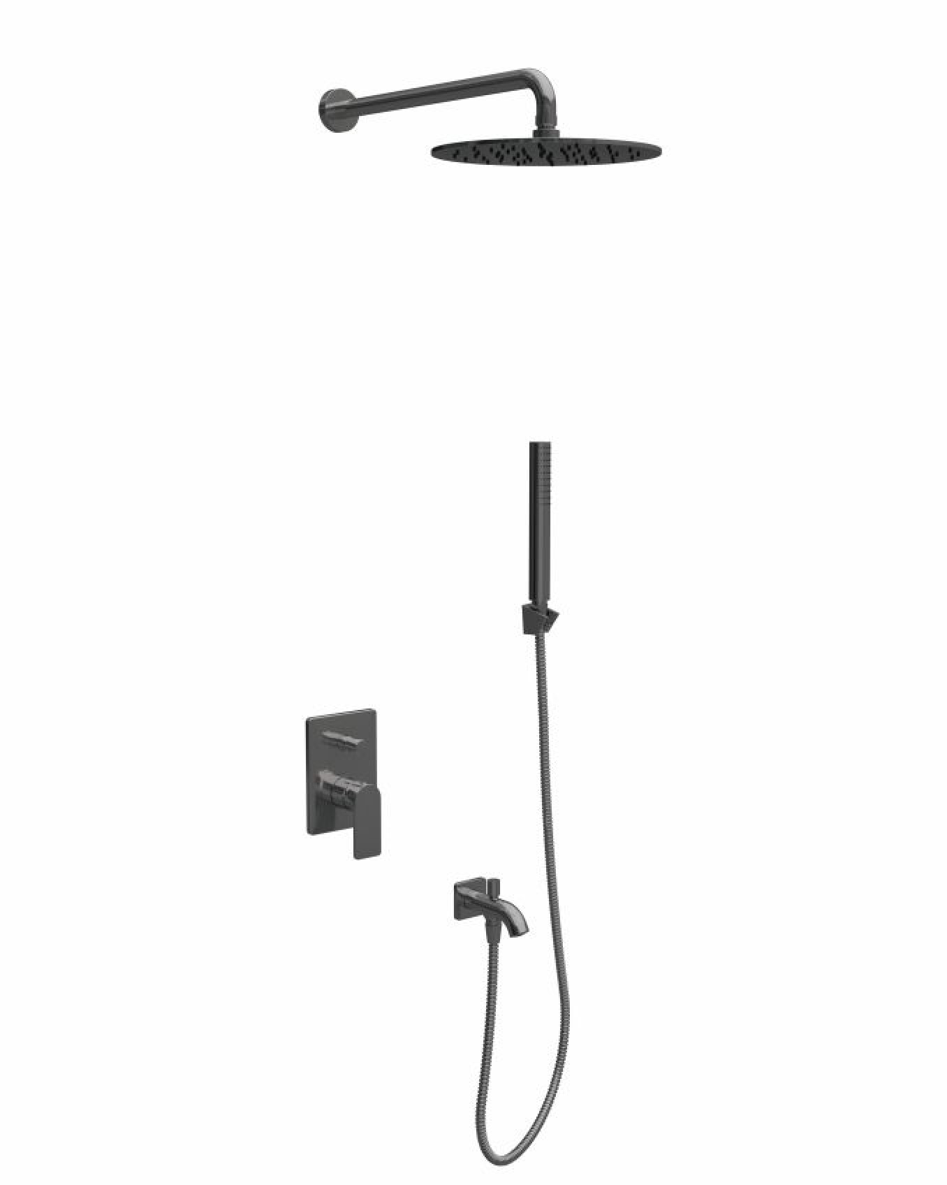 Ugradna baterija sa tuš setom 3 COPEN NOOK gunmetal