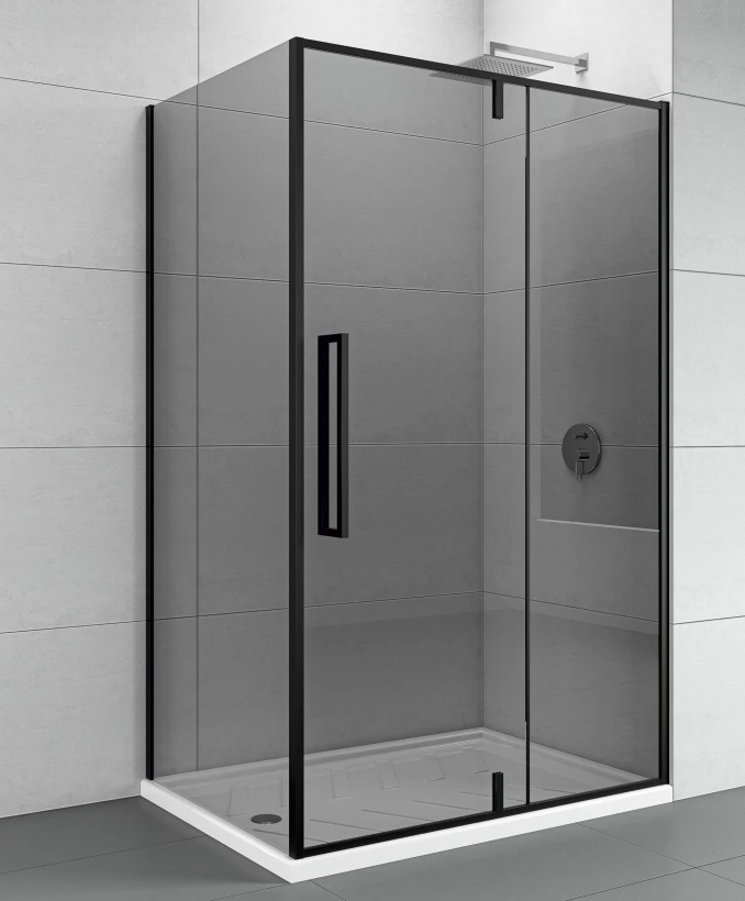 Tuš kabina COPEN ABSOLUT BLACK 100x800x200cm dark staklo 6mm sa pivot vratima crni mat ram